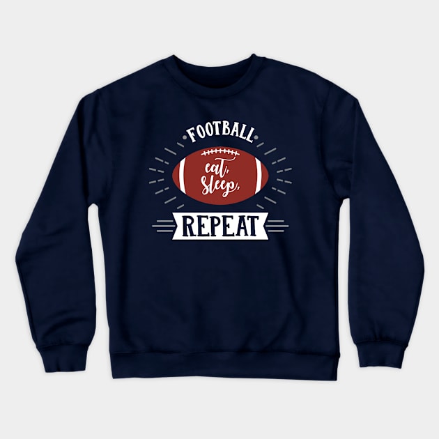 Football Eat Sleep Repeat Sports Babe Game Day Mom Gifts graphic Crewneck Sweatshirt by nikkidawn74